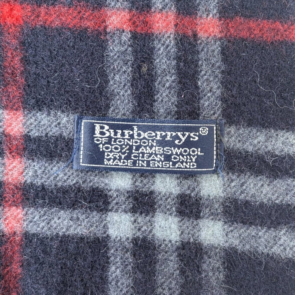 Burberry's Scarf Blue – Unisex Lambswool Check – Luxury Warm Winter Fashion - Picture 3 of 7